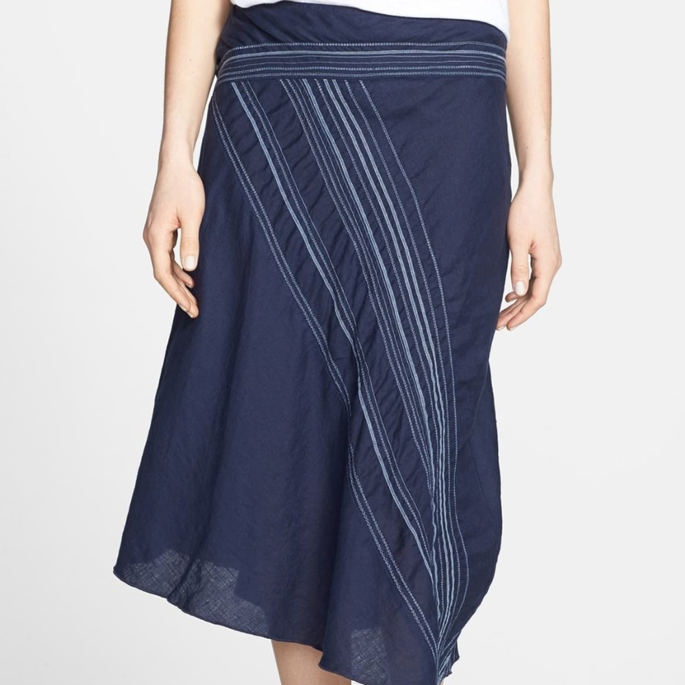 Asymmetric Organic Irish Linen Skirt Sz S